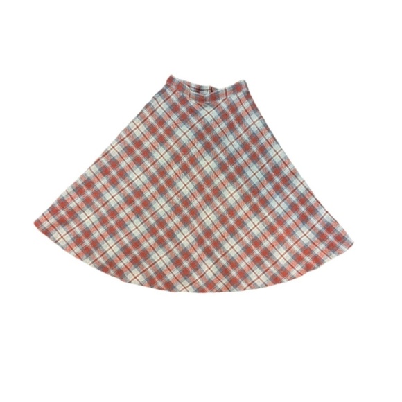 Vintage Stonybrook Red & Gray Wool Plaid Skirt Size XS - Picture 3 of 4